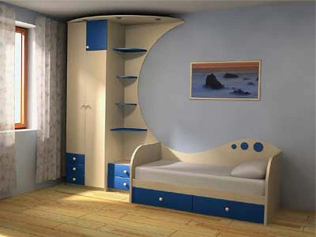 Детская комната в сине-голубых тонах фото смотреть