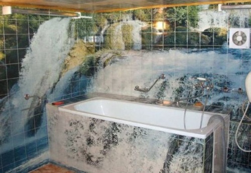 Фотоплитка с водопадом в ванне фото