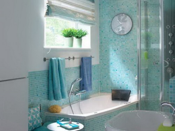 Ванна с плиткой-мозайкой. фото смотреть