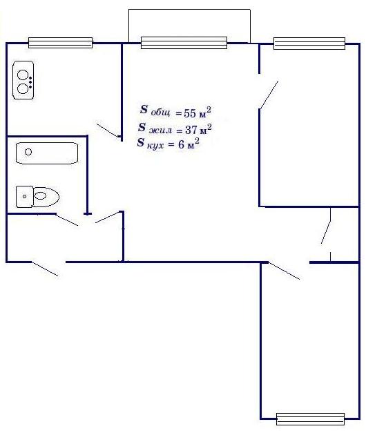 Дизайн-проект 3-х комнатной квартиры 56 кв.м в хрущёвке | Смотреть фото