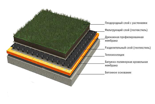Конструкция газона на крыше своими руками фото