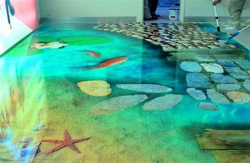 Наливные полы 3Д на морскую тему фото смотреть